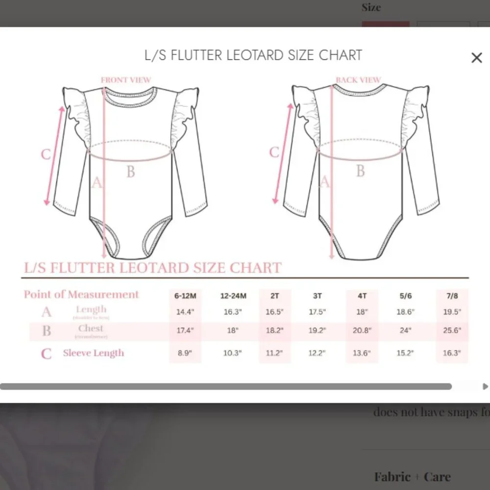 🤍 Mila & Rose White Long Sleeve Flutter Leotard | Girls 7/8